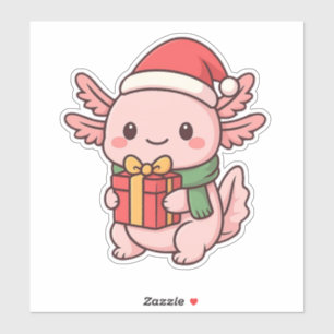 ✔ Süßer Axolotl-Weihnachtsgeschenk-Aufkleber Aufkleber
