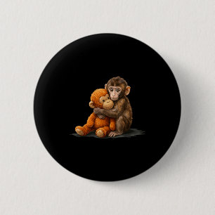Süßer Baby-Affe-Schlag-Meme Button