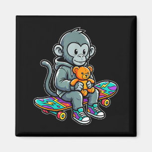 Süßer Baby-Affe schlägt Skater Urban Streetwear Magnet