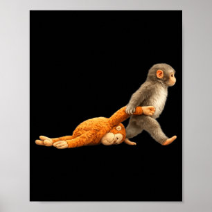 Süßer Baby-Affen-Schlagkämpfer-Affe-Meme Poster