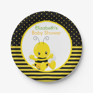 Süßer Baby-Bienen-Babyparty-Pappteller Pappteller