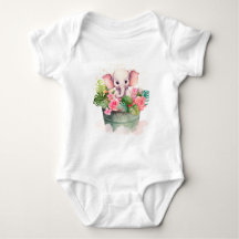 Süßer Baby-Body mit Elefantenillustration