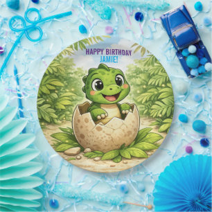 Süßer Baby-Dinosaur-Nachwuchs Geburtstag Pappteller