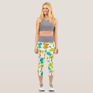 Süßer Baby-Dinosaurier Triceratops Dino-Eier Palme Capri Leggings
