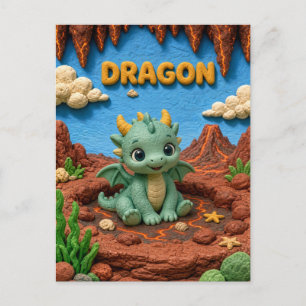 Süßer Baby-Drache, Mythisch Postkarte