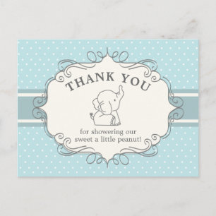 Süßer Baby Elefant   Babyparty Dankeschön Postkarte