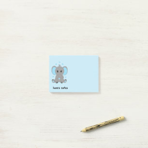 Süßer Baby-Elefant in Blau, individuell angepasst  Post-it Klebezettel