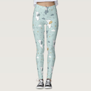Süßer Baby-Elefant-Nursery Blau Leggings