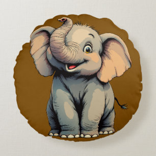 Süßer Baby-Elefant Rundes Kissen