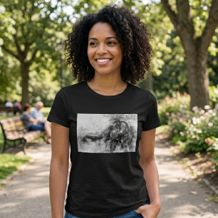 Süßer Baby-Elefant Schwarz-Weiß-Aquarell T-Shirt