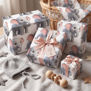 Süßer Baby-Elefanten-Kinderzimmer-Cartoon Geschenkpapier
