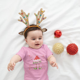 Süßer Baby-Elf & Schneeflocken Weihnachten Baby Strampler
