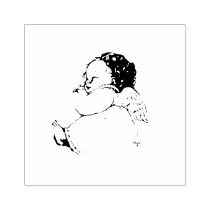Süßer Baby-Engel, der in einer Wolke schläft Gummistempel