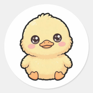 Süßer Baby-Enten-Küken-Klassiker-Aufkleber Runder Aufkleber