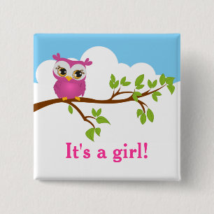 Süßer Baby-Eulen-Babyparty-Knopf Button