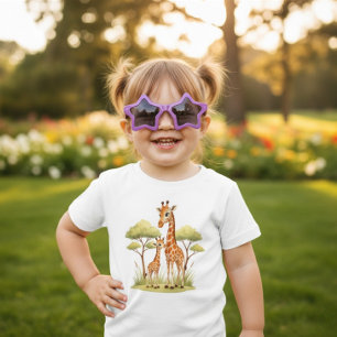 Süßer Baby-Giraffe-Safari-Tier-Kleinkind Afrikanis Baby T-shirt