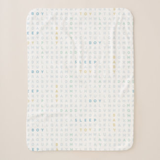 Süßer Baby-Junge Alphabet ABCs Pastellfarben Blau Sherpadecke