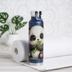 Süßer Baby-Panda, der Bambus aus Edelstahl isst Trinkflasche