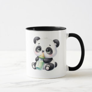 Süßer Baby-Panda mit Bambus-Kaffeetasse Liebensw Tasse