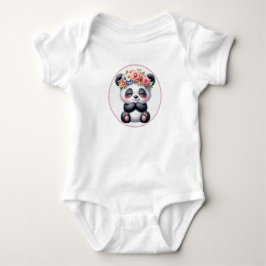 Süßer Baby-Panda mit floraler Krone Baby-Bodyanzug Baby Strampler