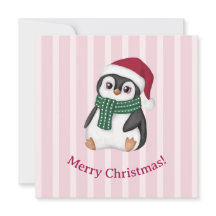 Süßer Baby Pinguin mit Weihnachtsmannmütze Weihnac