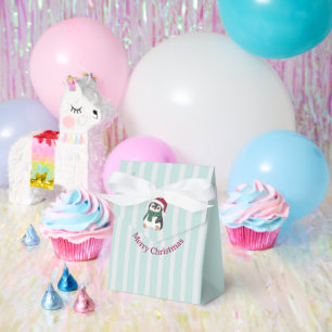 Süßer Baby-Pinguin mit Weihnachtsmannmütze Weihnac Geschenkschachtel