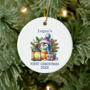 Süßer Baby Pinguin Weihnachten Keramik Ornament