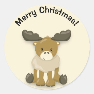 Süßer Baby-Rentier Frohe Weihnachten Aufkleber