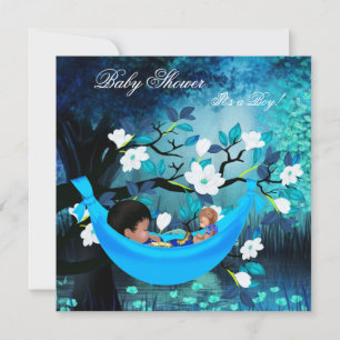 Süßer Baby Shower Junge Baby Blau Hängematte Magis Einladung