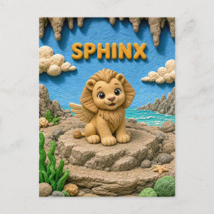 Süßer Baby-Sphinx, Mythisch Postkarte