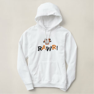 Süßer Baby-Tiger auf dem Kopf RAWR! Bestickter Hoodie