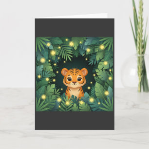 Süßer Baby-Tiger-Dschungel-Zauberhafter-Glühwürmch Karte