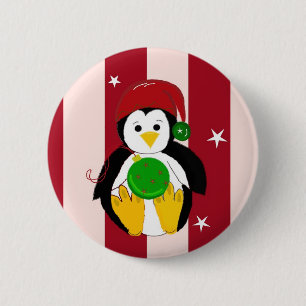 Süßer Baby-Weihnachtspinguin Button