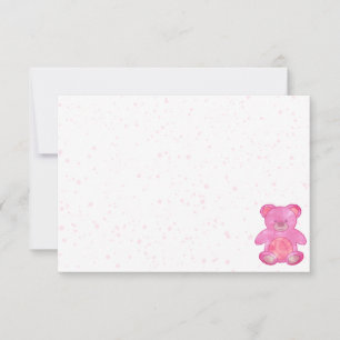 Süßer Babybär in Rosa Custom Blank Mitteilungskarte