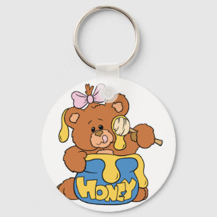Süßer Babybär und Honig Schlüsselanhänger