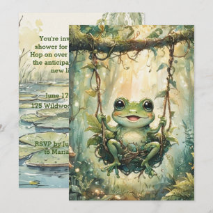 Süßer Babyfrosch Digitaler Download Badezimmer-Ein Einladung
