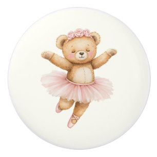 Süßer Ballerina-Bär Keramikknopf Keramikknauf