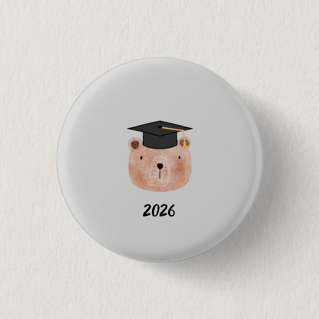 Süßer Bär Abschieds-Schmuck | Personalisierte Klas Button (Vorderseite)