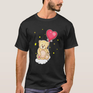 Süßer Bär auf Wolken Sterne Herz Ballon Teddybär T-Shirt
