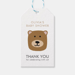 Süßer Bär Danke Baby Shower Geschenkanhänger