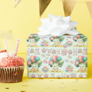 Süßer Bär-Entdecker und Waldtiere Muster Geschenkpapier