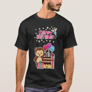 Süßer Bär Geburtstagsfeier - Bezauberndes Cartoon T-Shirt