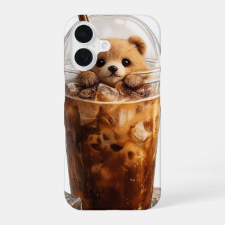 Süßer Bär Kaffee iPhone-Hülle | Ästhetisches Tier iPhone 16 Hülle