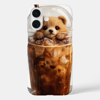 Süßer Bär Kaffee iPhone-Hülle | Ästhetisches Tier iPhone 16 Hülle