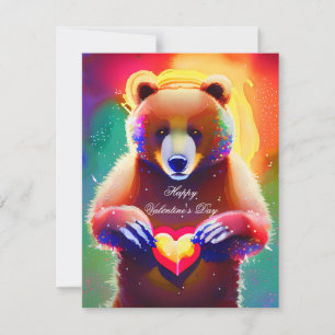 Süßer Bär mit Herz Kinder Valentinstag Feiertagskarte