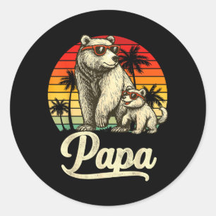 Süßer Bär Papa Witze Meme Tierliebhaber Papa Runder Aufkleber