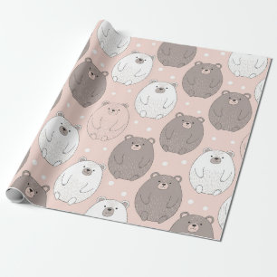 Süßer Bär - Sanfte Pastell-Waldlandschaft (2) Geschenkpapier