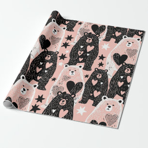 Süßer Bär - Sanfte Pastell-Waldlandschaft (4) Geschenkpapier