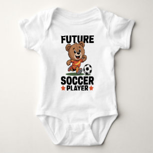 Süßer Bär Sportlicher zukünftiger Fußballspieler Baby Strampler