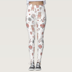 Süßer Bär und Herzen -- Pastell-Nursery (12) Leggings